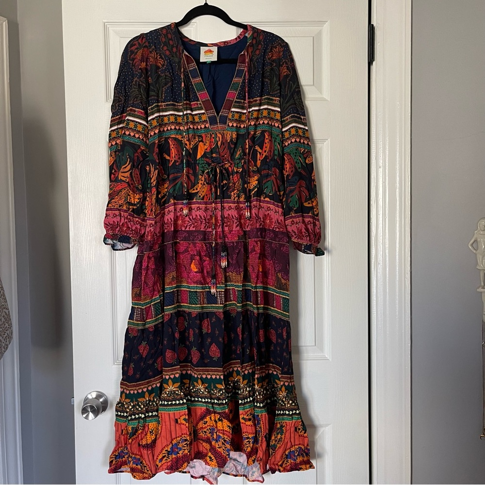 FARM Rio multicolor mixed patchwork maxi dress - Picture 5 of 7